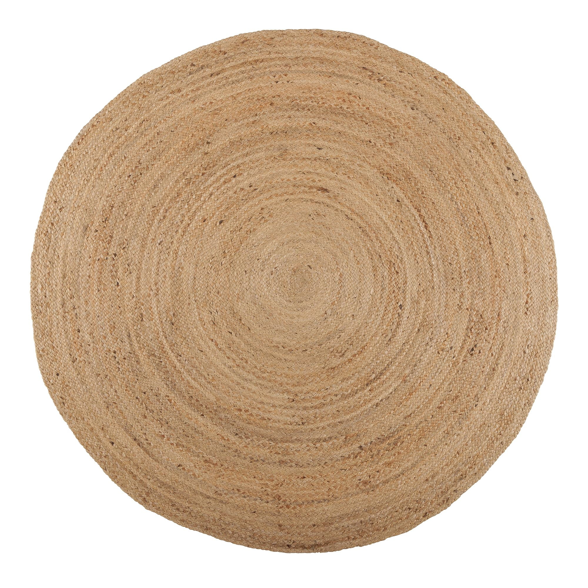 · REDEARTH · Round Area Rug - Hand Woven Braided 100% Natural Jute - Artisan Made Reversible Boho Jute Rugs for Bedroom - Kitchen - Living Room - Farmhouse - Aesthetic Home Decor (8' Feet - Natural)