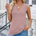 thumbnail image 5 of Annhoo Womens Sleeveless Tank Tops Summer Loose Hollow out V Neck Dressy Shirts Caual Beach Eyelet Blouse Tees, 5 of 8