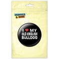 thumbnail image 1 of I Love My Old English Bulldog Stylish Pinback Button Pin Badge, 1 of 2