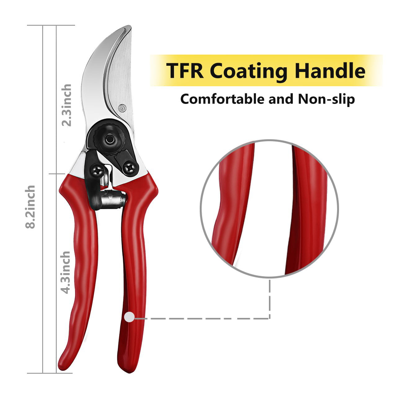 The Comfortable Handle， Bypass Pruner Hand Shears，Rust proof and Durable Clippers for Plants Bypass Pruning Shears Sharp with Work Bag and Nylon Cord Garden Shears Pruning,Bypass Pruning Shears 