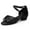Black, variant on Girls Satin Latin Dance Shoes Professional Ballroom Salsa Practice Performance Dancing Shoes Black 4.5-5 Years
