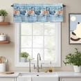 thumbnail image 2 of Summer Sea Shell Valance Curtain Nautical Ocean Watercolor Starfish Coral Blue Wood Grain Window Valances Rod Pocket Short Curtains Window Treatments for Kitchen Bedroom Bathroom Laundry 60" x 18", 2 of 9