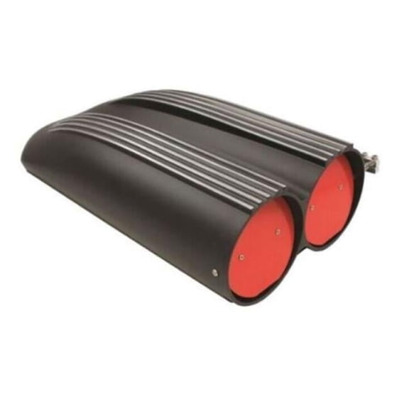 Bous Performance E40010BK Aluminum Shotgun Double Barrel Intake Hood Scoop Full Finned Dual Carb Setup, Black - BPE-1010B