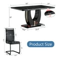 thumbnail image 2 of 63" Modern Black Rectangle Faux Marble Dining Table Room Sets for 6,Dining Table with 6 PU Leather Dining Chairs,Black Table and 6 Black C-shaped Chairs with Black Leg, 2 of 8