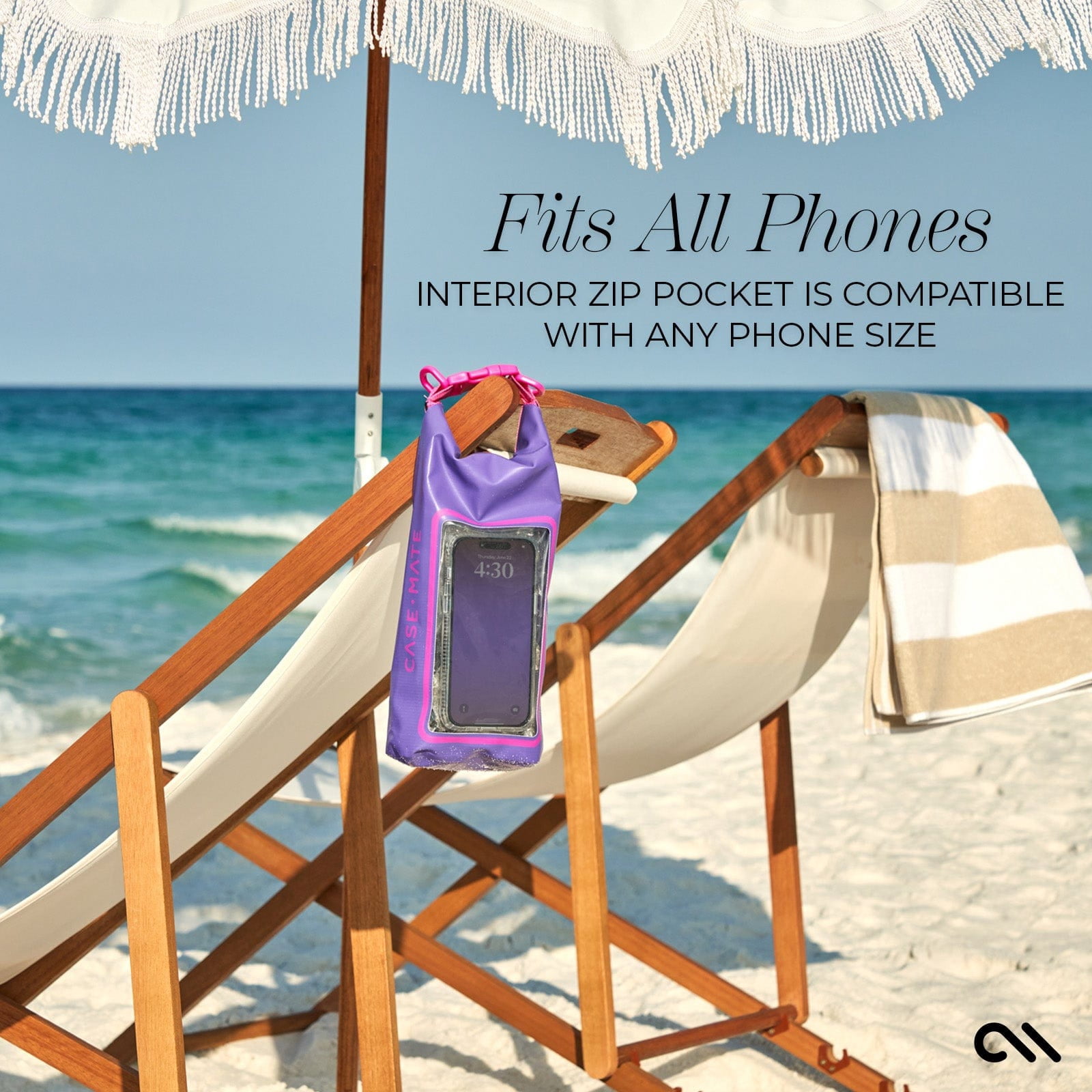 Case-Mate Waterproof 2L Dry Bag with Built-in Phone Pouch - Purple Paradise