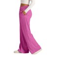 thumbnail image 2 of Women's Oversized Wide Leg Sweatpants - Elastic Drawstring Low Waist - Lightweight Casual Pants with Pockets, 2 of 8