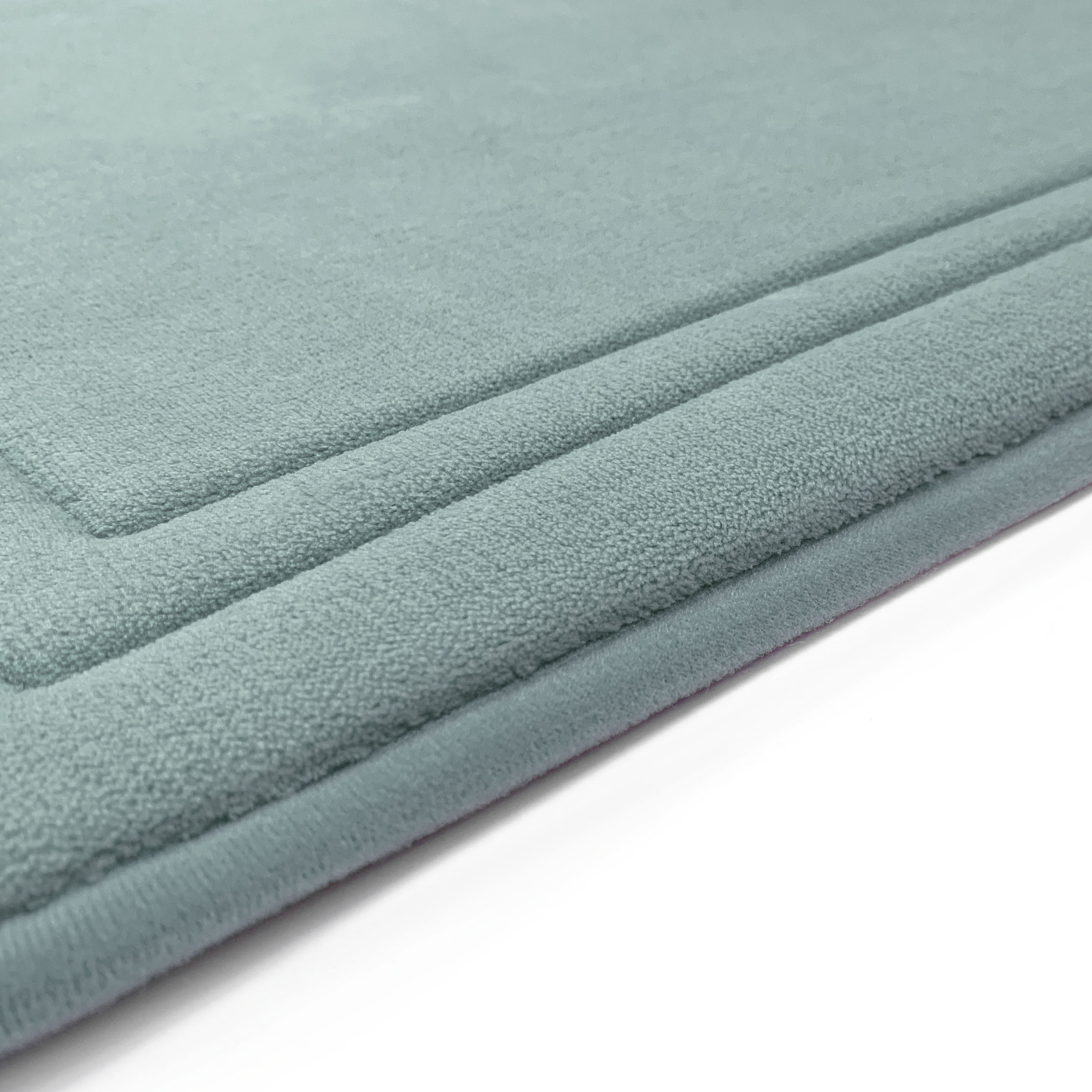 Microdry Quick Drying Memory Foam Framed Contour Bath Mat with GripTex Skid-Resistant Base, 21" x 24", Blue