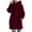 Burgundy-D, variant on Womens Tops Long Sleeve Shirts Fall Satin Socket V-Neck Solid-color Commute Blouses Shirt Blue