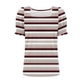 thumbnail image 4 of Tops for Women Summer Casual Ruffle Trim Sleeve Square Neck T Shirts, 4 of 5
