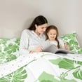thumbnail image 6 of Feelyou Dreamy Green Flower Bedding Comforter Set for Kids, Cherry Blossoms Floral Twin Comforter Sets, Palm Leaf Plant Reversible Bedding Set, Ultra Soft Bedroom Decor, 2 Pieces, 6 of 9