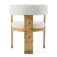 thumbnail image 5 of Modrest Letha - Modern Cream Fabric + Burl Dining Chair, 5 of 7