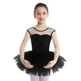 thumbnail image 2 of iiniim Kids Girls Ballet Leotard Dancewear Sleeveless Mesh Splice Layered Tulle Tutu Dress Gymnastics Dance Skirt, 2 of 7