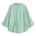thumbnail image 6 of AnuYalue Striped Shirt for Womens 3/4 Sleeve Casual Boyfriend Blouse Tops Loose Fit Lapel Collar Dressy Work Shirts, 6 of 8