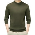 thumbnail image 2 of Handshe Men's Half High Neck Sweaters, Thickened Warm Solid Color Pullover Tops for Winter Outdoor Activities, Hiking and Casual Layering,Plus Size, 2 of 5
