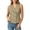 Khaki, variant on Women's V-Neck Button Front Sleeveless Top with Front Flap, Solid Color Casual Blouse for Warm-Weather (Khaki, XL).