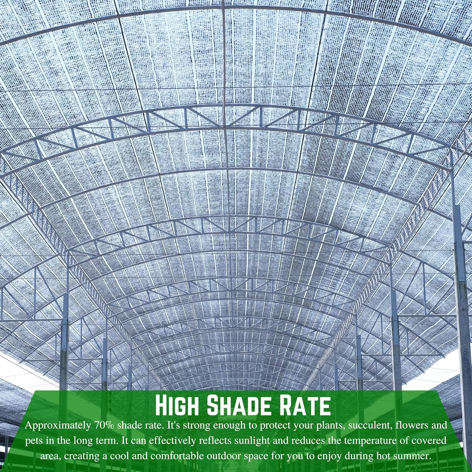 Farm Plastic Supply - Aluminet Silver Shade Cloth - 70% Reflective Aluminet Shade Cloth Garden Netting, 70% Aluminet Shade Cloth Fabric, Aluminet Shade Cloth, Shade Cloth (7' x 10')