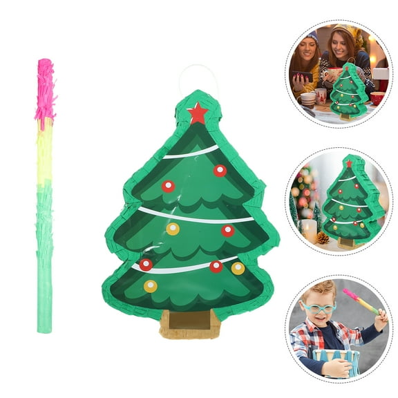 OUNONA 1Set Pinata Christmas Tree Party Hanging Decor Filled Pinata for Celebration Games