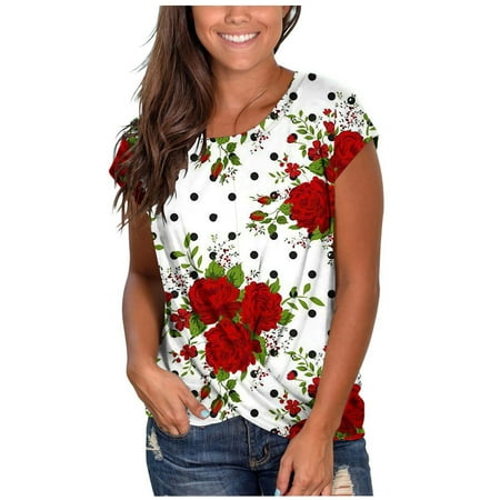 

White Blouse for Women Blouses for Women Business Casual Women s Short Sleeve Round Neck T Shirt Front Tunic Tops Casual Loose Fitted Corset Tops for Women White XL