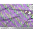 thumbnail image 2 of Soimoi Purple Moss Georgette Fabric Text & Christmas Tree Printed Craft Fabric by the Yard 42 Inch Wide, 2 of 3