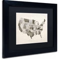 thumbnail image 2 of Trademark Fine Art "United States Watercolor Map" Canvas Art by Michael Tompsett, Black Matte, Black Frame, 2 of 4