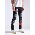 thumbnail image 2 of Embellish NYC Men's Rip & Repair Patchwork Distressed Skinny Fit Denim Jeans (30, Black), 2 of 5