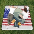 thumbnail image 5 of GZHJMY USA Flag Alien Large Picnic & Outdoor Beach Blanket, Waterproof Foldable Sandproof 3-Layer Picnic Mat for Camping,Hiking,Travel,Park,Concerts,78"X 78", 5 of 6