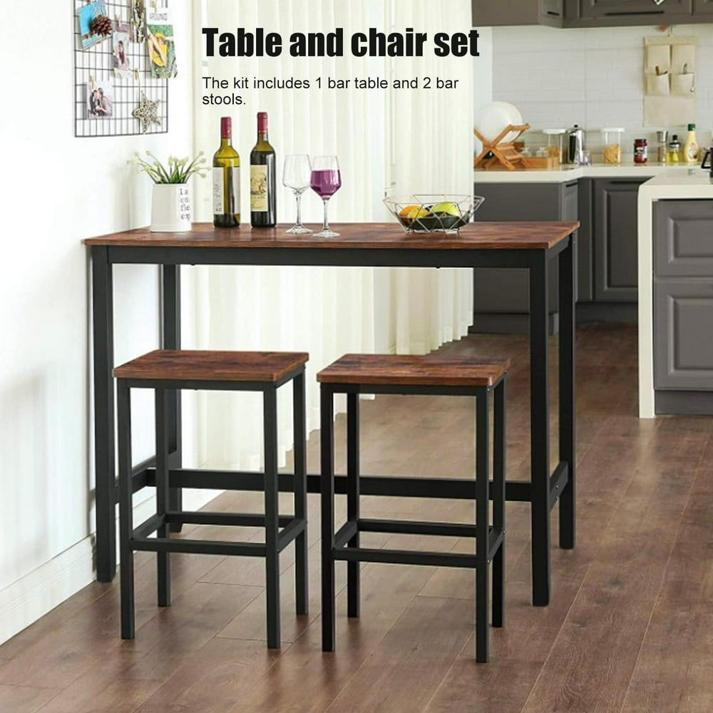 Hilitand Bar Stool,Breakfast Table,Wooden Simple Bar Table Stool Set Dining Table Chair Kitchen 