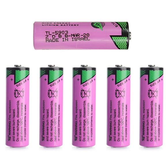 (6-Pack) 3.6V 2400mAh TL-5903 AA Lithium Battery for Tadiran TL-5903 SL-360 S7-400 ER14505 TL-2100 6ES7971-0BA00, for Siemens S7-400 PLC Machine, CNC Machine