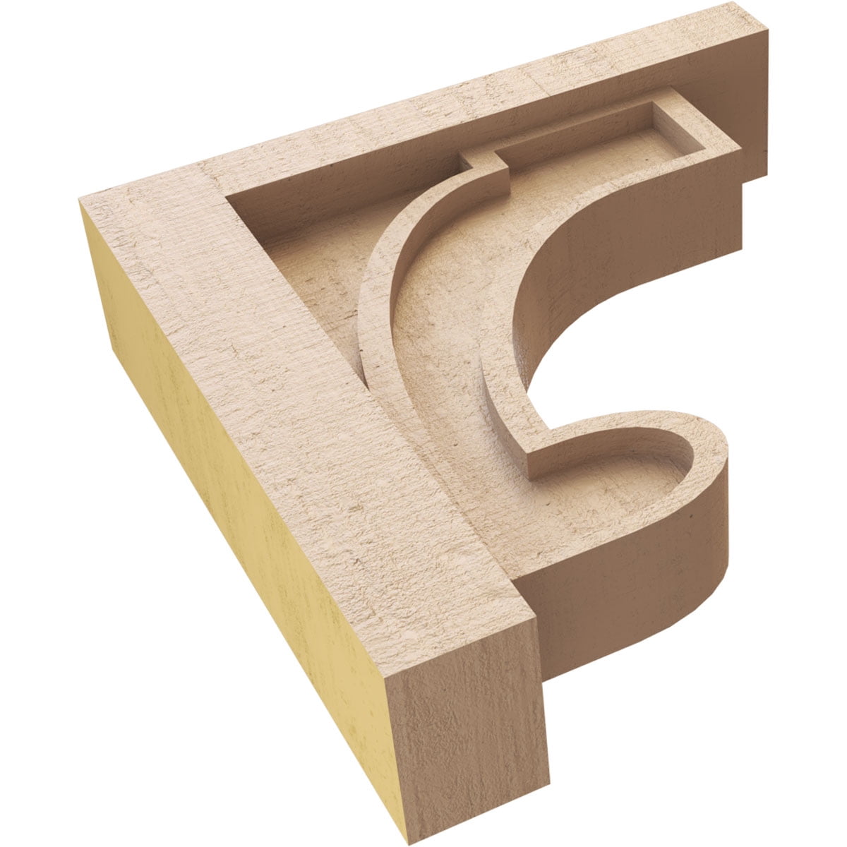 3"W x 12"D x 12"H Thin Alma Rough Cedar Woodgrain TimberThane Corbel, Primed Tan