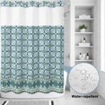 thumbnail image 2 of No Hook Shower Curtain, Blue Flowers Shower Curtains for Bathroom with See Through Top Window, Farmhouse Country Abstract Floral Patterned Waterproof & Washable Bath Curtain Extra Long 72"x84", 2 of 9