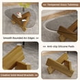 thumbnail image 3 of Modern Glass Coffee Table with Walnut Finish - Sleek Living Room Accent, 3 of 7