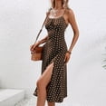 thumbnail image 4 of Sakmal Womens Dresses Spring Side Split Sundress Sexy Midi Dress Polka Dot Sleeveless Dresses, 4 of 7