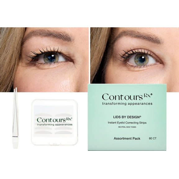 LIDS BY DESIGN Assortment Pack (4mm - 7mm) Eyelid Correcting Strips for Heavy Hooded, Droopy Lids