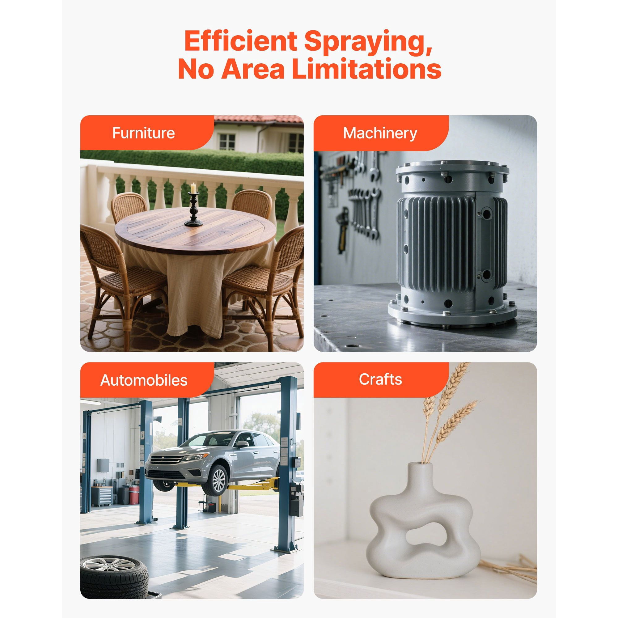 HVLP Air Spray Gun 3 Interchangeable Nozzles 1.3/1.4/1.7mm 600ml Cup 360° Rotating Cap for Automotive Furniture Industrial Spraying