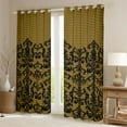 thumbnail image 2 of Manfei Damask Floral Pattern Curtains Pack of 2 (42x84 Each),Vintage Baroque Curtains Blackout,Gold Black Victorian Flower Bedroom Curtains For Adults,Breathable Home Decor, 2 of 6
