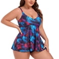 thumbnail image 6 of RELLECIGA Women's Swimsuit Set V Neck Tankini Top with High Waisted Full Coverage Bottom Two Piece Bathing Suit Jungle Size M, 6 of 9