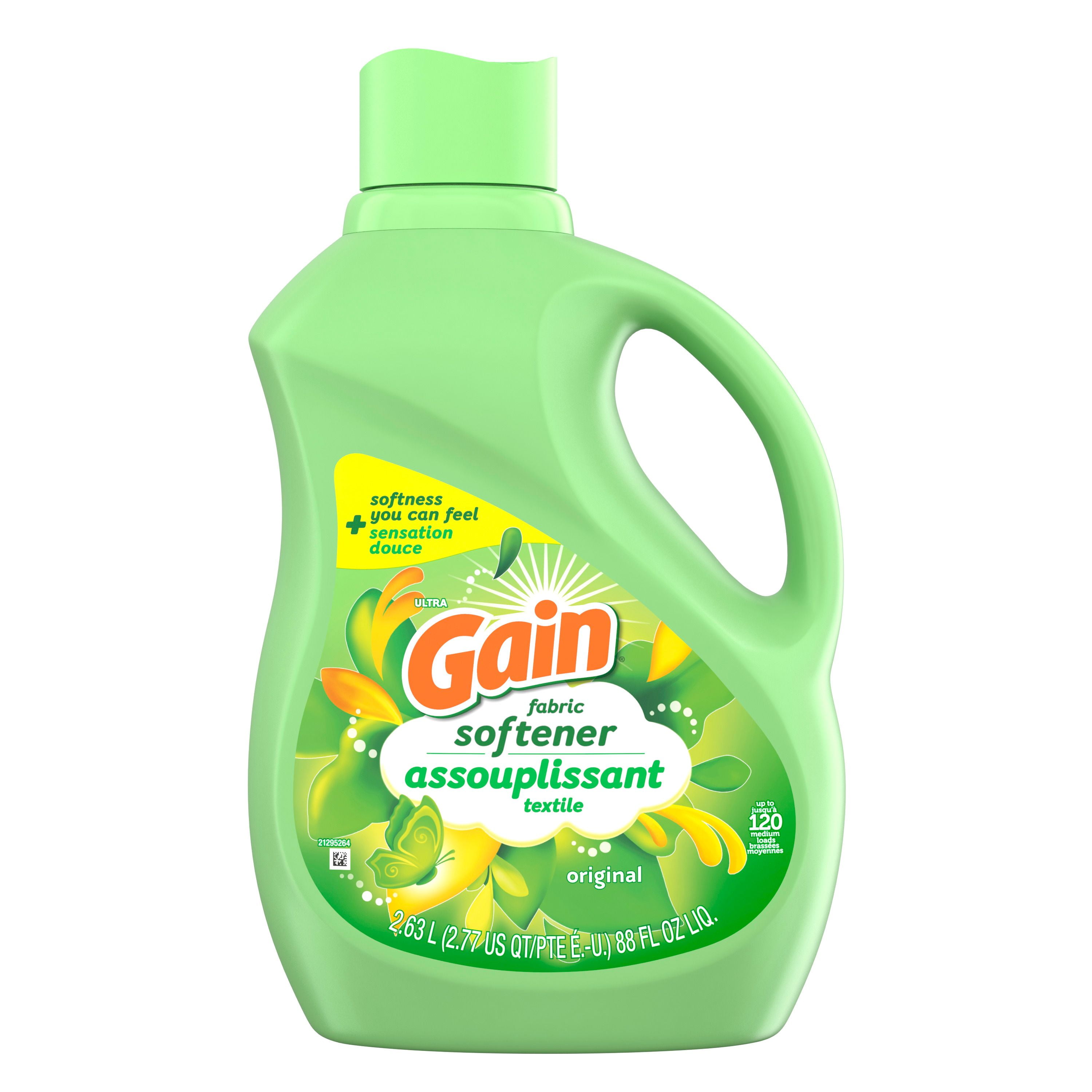 Gain Liquid Fabric Softener, Original Scent, Smooth Touch - softness you can feel, 2.63L
