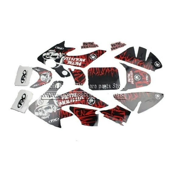 Applies to 3M Decals Emblems Stickers Graphics CRF50 SSR SDG DHZ Thumpstar pit dirt Bike Red/Black Colour