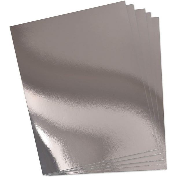 60 Metallic Silver Card Stock Mirror Paper Sheets Foil Board Reflective  Sheet For Craft Metal Scrapbook Poster Cardboard Mirrored Embossing Crafts