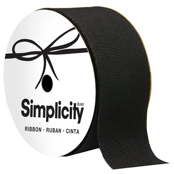 Offray wired glitter black 1-1/2 inch x 9ft ribbon, for crafts, gifting and home decoration.
