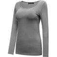 thumbnail image 2 of T-Shirt à Manches Longues pour Femmes à Col Rond, Couche de Base, 2 of 6