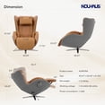 thumbnail image 4 of NOUHAUS Aurora Genuine Leather Zero Gravity Heat Bluetooth Massage Chair Living Room Bedroom (Dark Caramel), 4 of 10