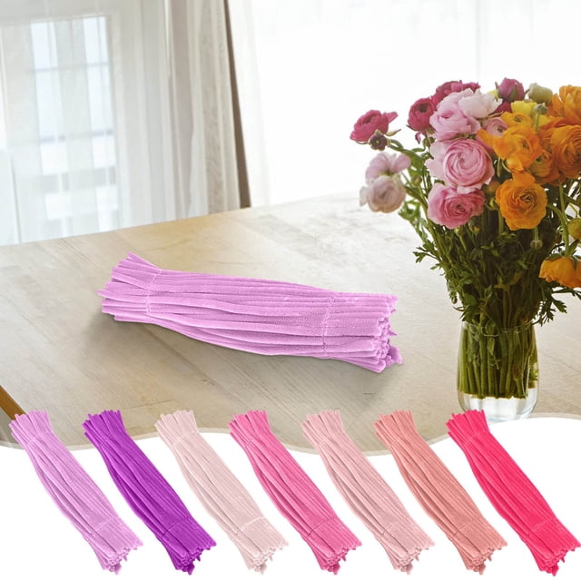 Paquete de 100 limpiapipas | Set de Candy Colors 6mm x 12in | Tallos de manualidades para artes, manualidades, decoraciones DIY | Trenzas flexibles de chenilla para proyectos de manualidades