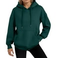thumbnail image 3 of Mohiass Pullover Hoodies for Women Oversized Fall Trendy 2025 Hooded Sweatshirts Drawstring Fleece Lined Preppy Clothes Army Green S, 3 of 5