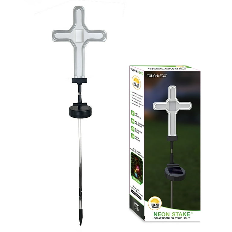 Solar LED Cross Outdoor Garden Decor Memorial Stake Light Touch of Eco Walmart