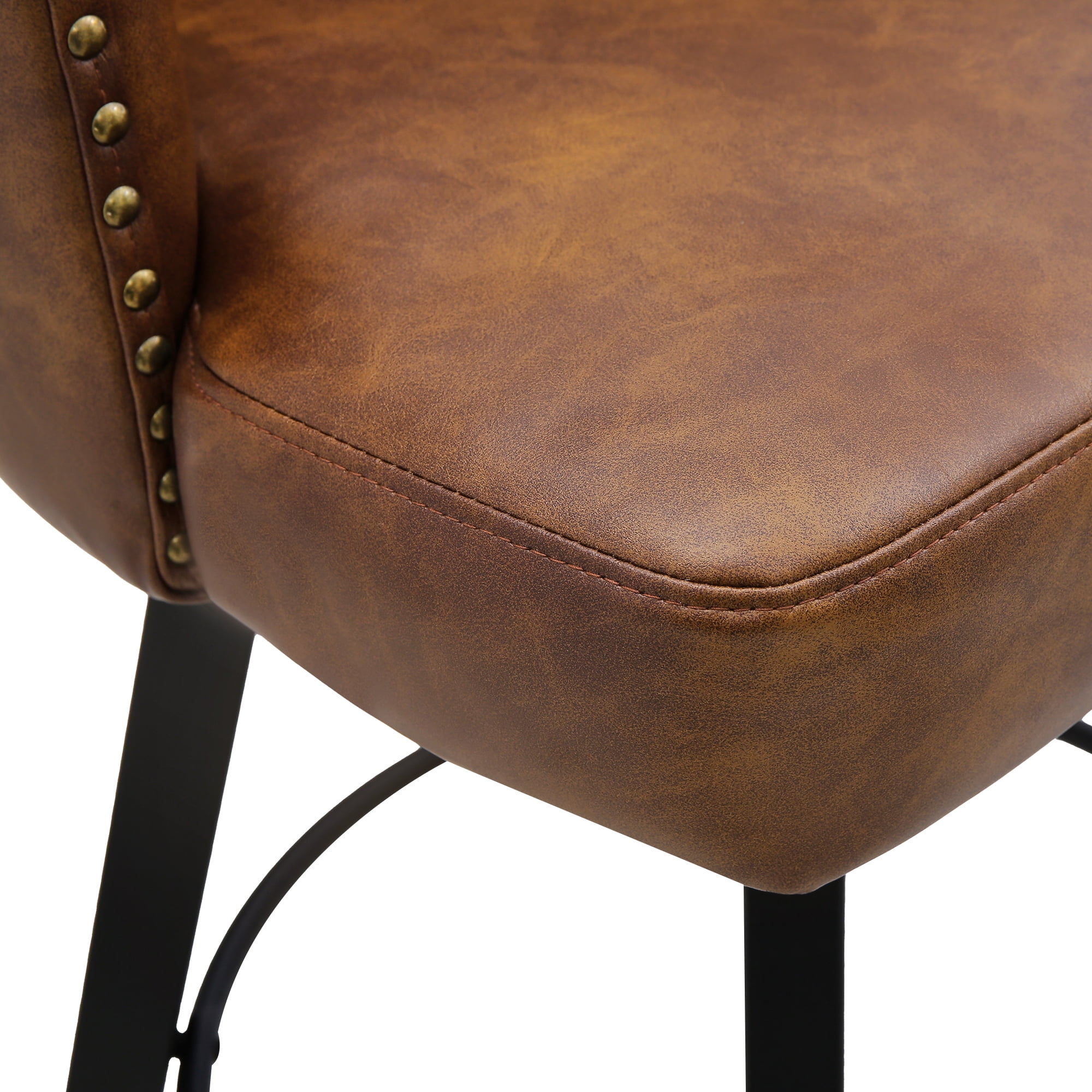 Dycanpo 26''H Swivel Counter Height Bar Stools with Back Dining Chair for Home Kitchen Island, Brown