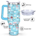 thumbnail image 3 of 40oz Dental Tooth Fun Stainless Steel Flip Straw Tumbler Spill Proof Travel Cup Double Wall Vacuum Insulated Coffee Mug with Handle, 3 of 6