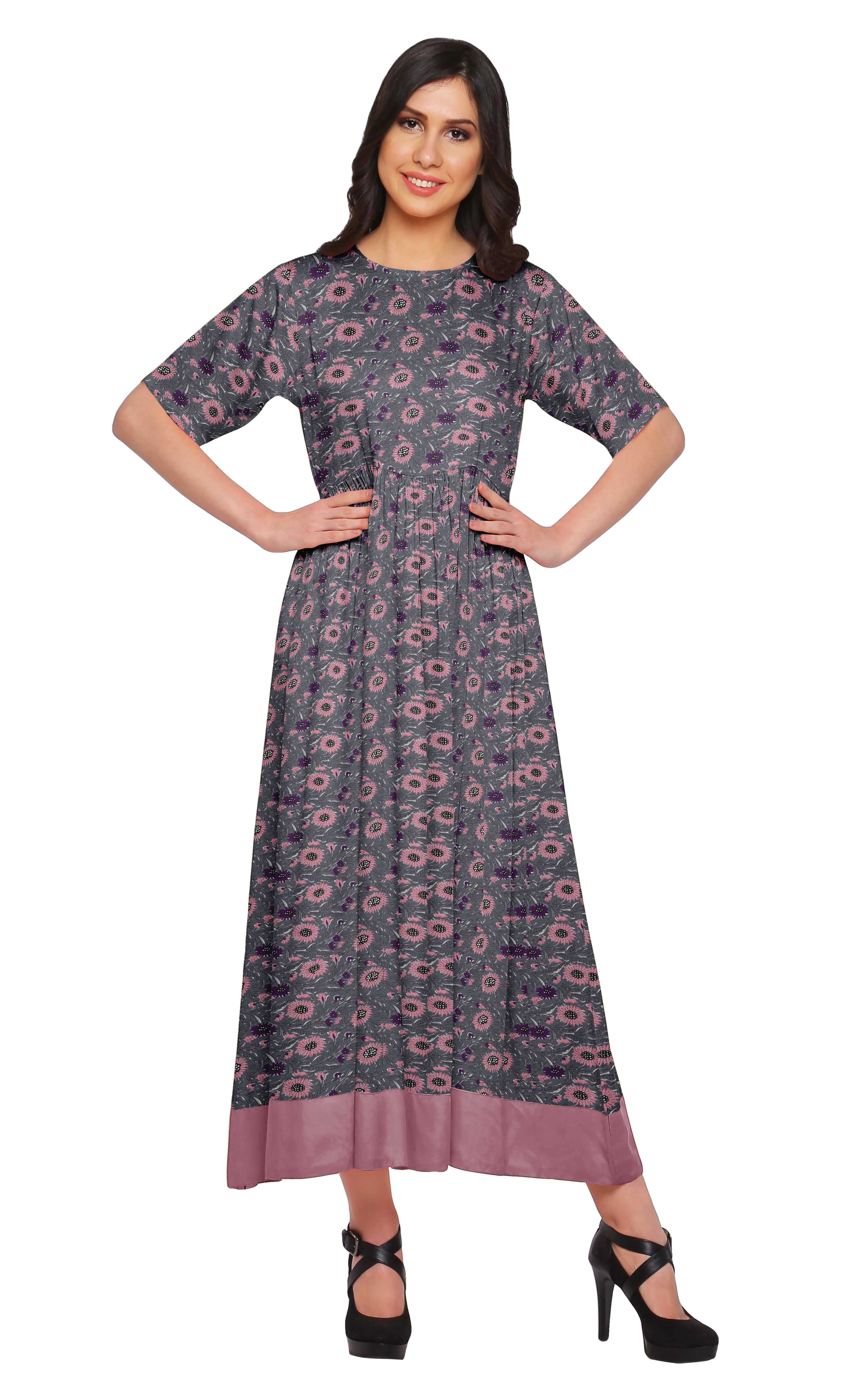 Moomaya Long A-Line tunic Kurti Dress 