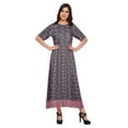 thumbnail image 1 of Moomaya Robe Kurti Tunique Longue Ligne A pour Femmes, Manches au Coude, Kurti Décontractée Imprimée, 1 of 5