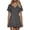 #0234-Dark Gray, variant on Women's Solid Color Short Sleeve Hooded Flared Casual Loose Dress